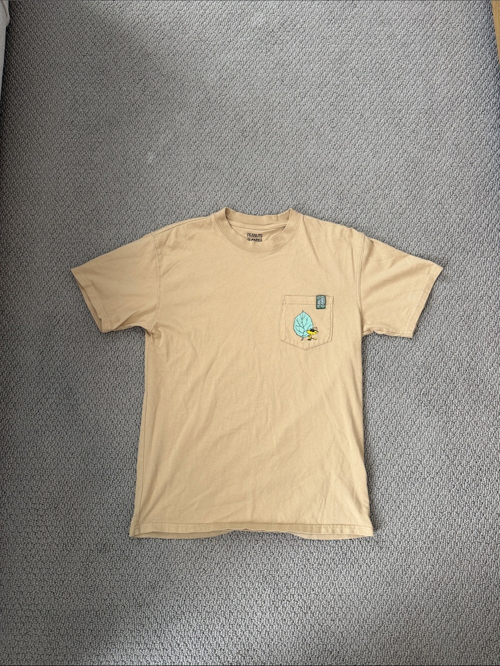 Parks Project Tan Short Sleeve Pocket Tee with Leaf Graphic